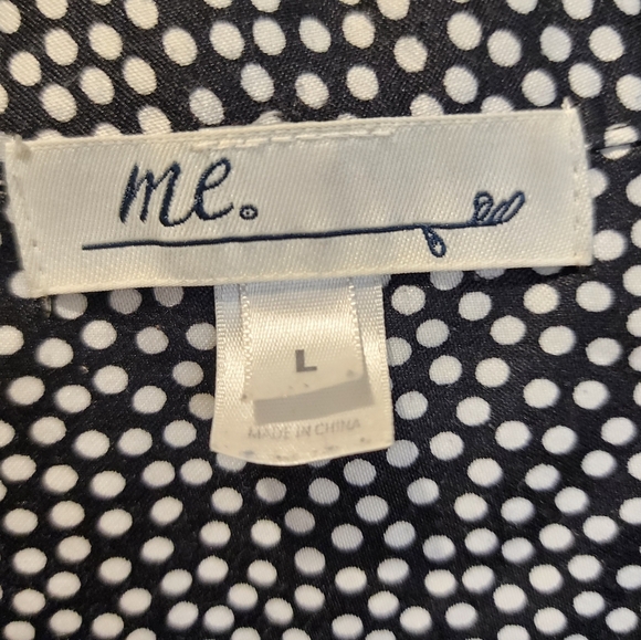 ME Makeover Essentials Black and White Casual Button Down Pajama Shirt Size L - Picture 2 of 12